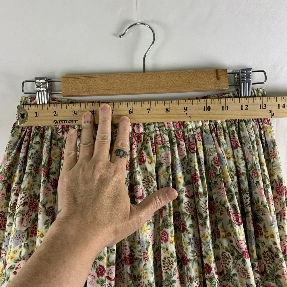 Susan Bristol Womens Dainty Ditsy Floral Maxi Skirt S/M Cottage Country Prairie